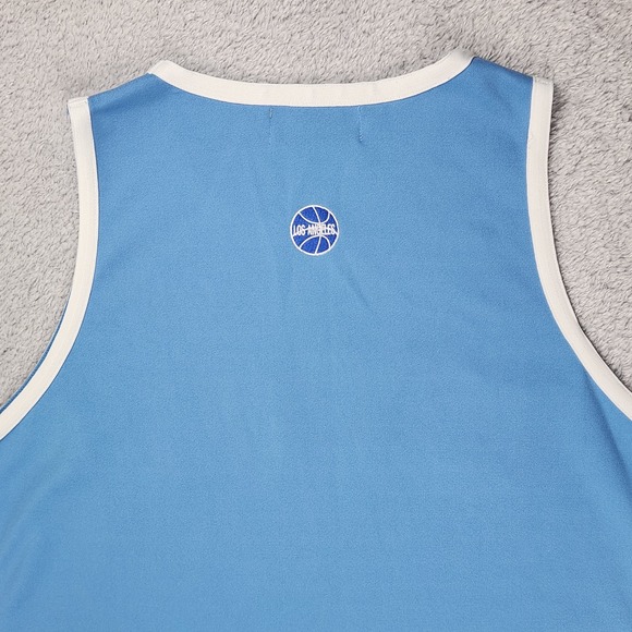 Los Angeles Basketball Jersey Mens 2XL Blue Throwback Style NBA Basketball Retro - Picture 11 of 14